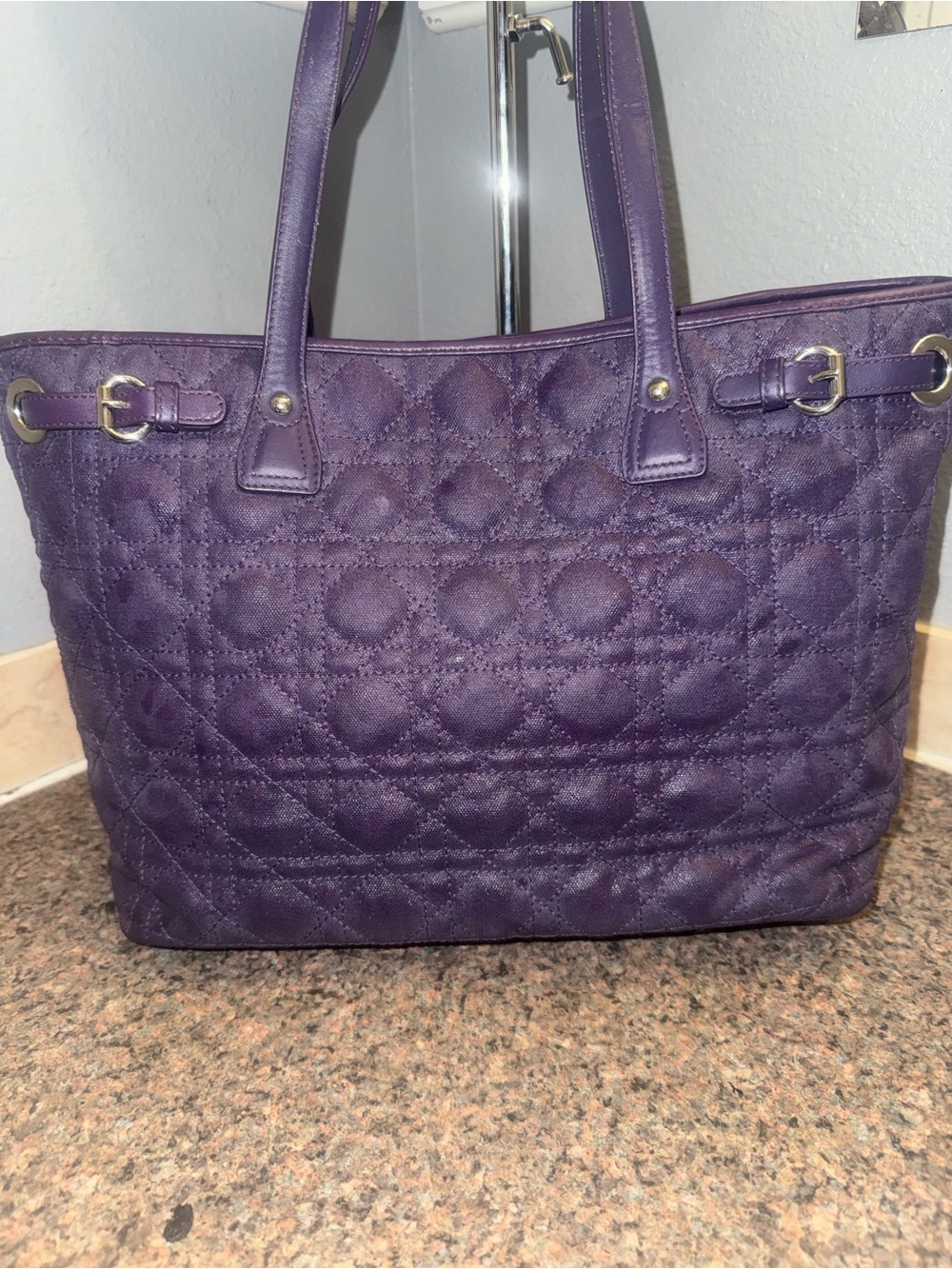 Dior panarea Purple Quilted Tote EUC ✅AUTHENTIC ✅ - Picture 2 of 9